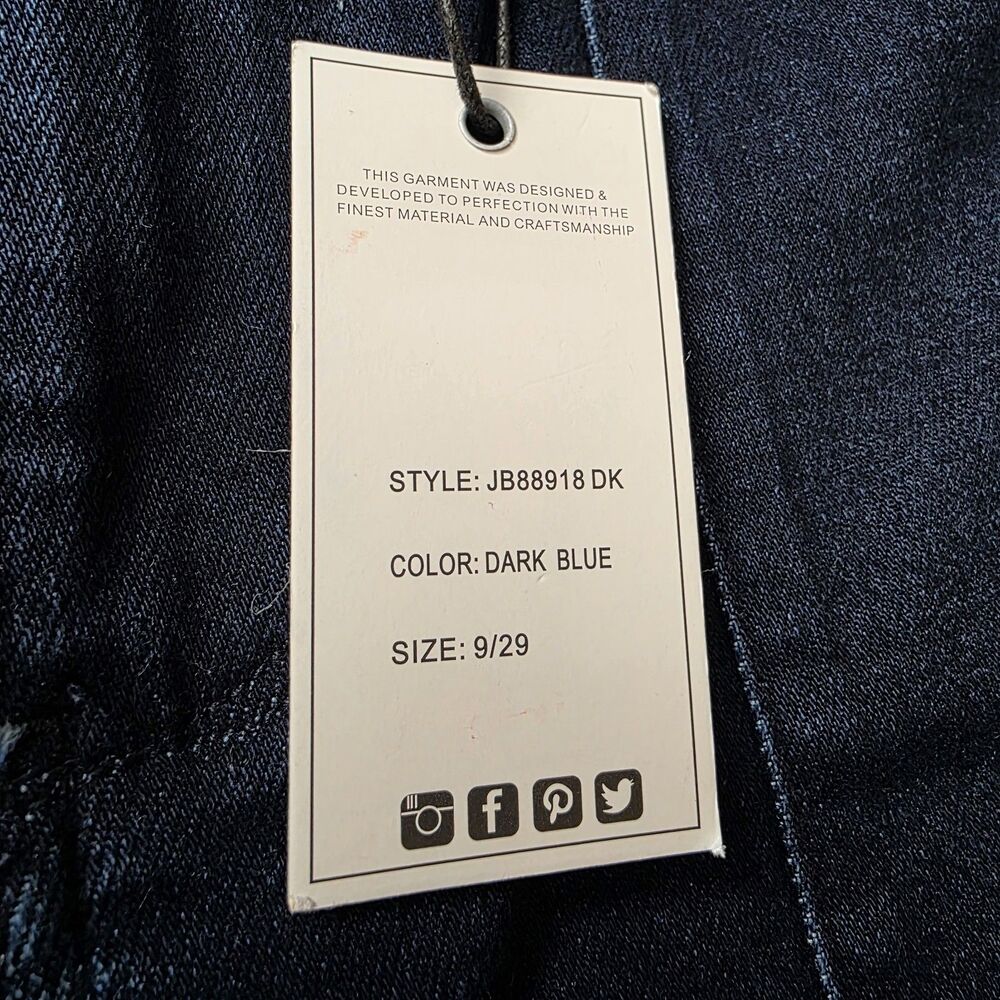 NWT Judy Blue Jeans Size 29 Dark Denim Utility Knee Patch High Rise - Picture 9 of 12